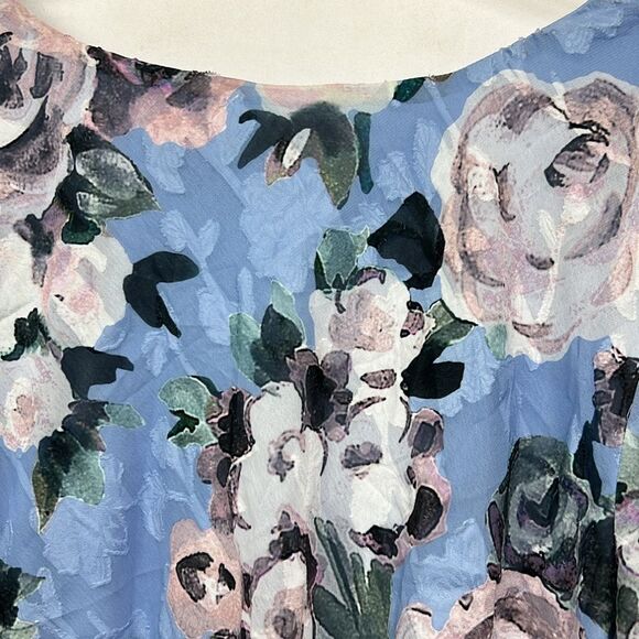 Alex Evenings tiered Asymmetrical hem Blue floral blouse size 3X - Picture 11 of 14